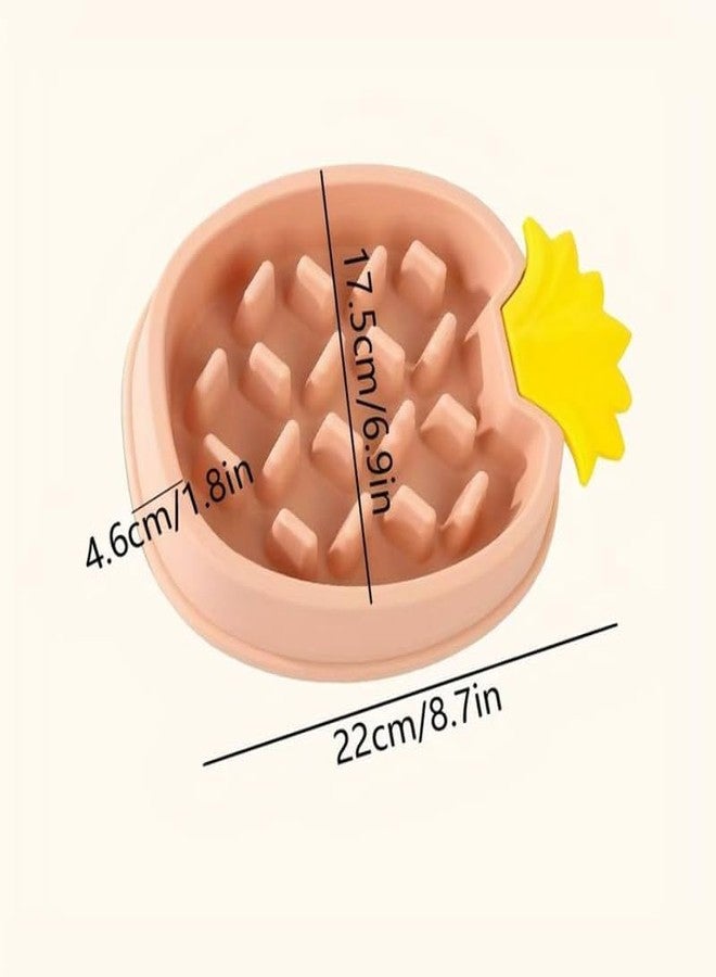 KittuPet Food Bowl Food Grade Plastic Pineapple Bowl Anti Choking Slow Food Bowl for Pet Dog Cat Random Color 567 Ml Capacity 2 Cups Pineapple Shape 1 Pcs - Image 2